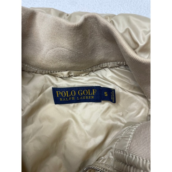 Polo Golf Ralph Lauren Women Quilted Vest Beige Full Zip Puffer Size S - Picture 3 of 4